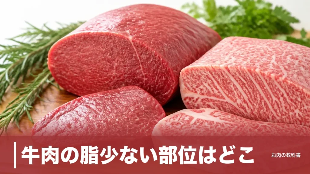 牛肉の脂少ない部位はどこ？ヒレ・ももは脂質4.3g、低カロリーで選ぶ完全ガイドのアイキャッチ画像