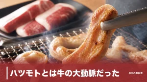 ハツモトとは牛の大動脈だった｜1頭300gの希少ホルモン、コリコリ食感と焼き方を解説のアイキャッチ画像