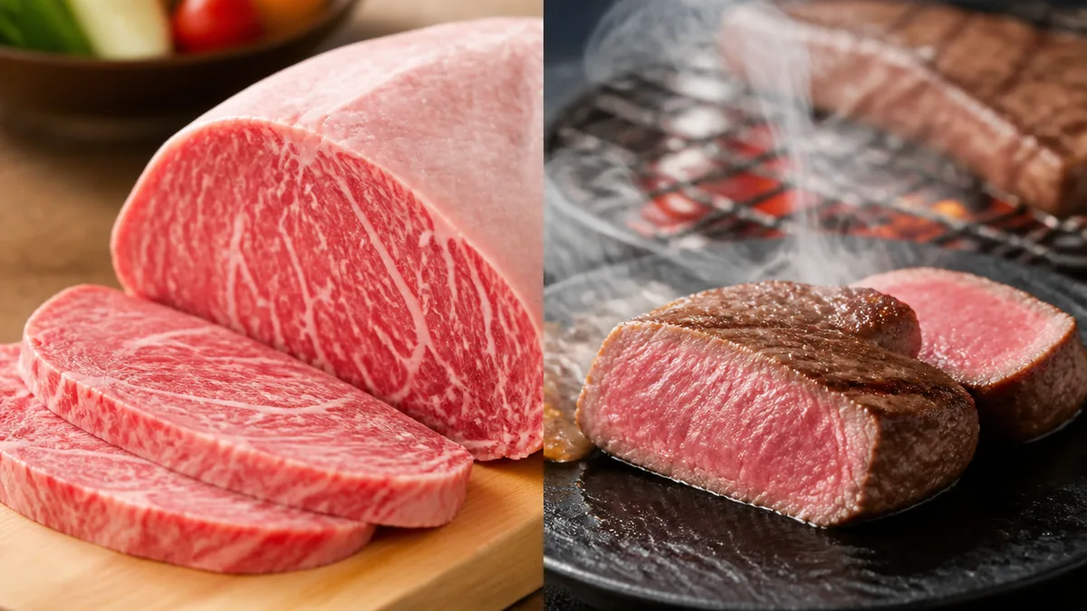 食感と脂の入り方はどれくらい違う？断面を見ればわかるの解説画像