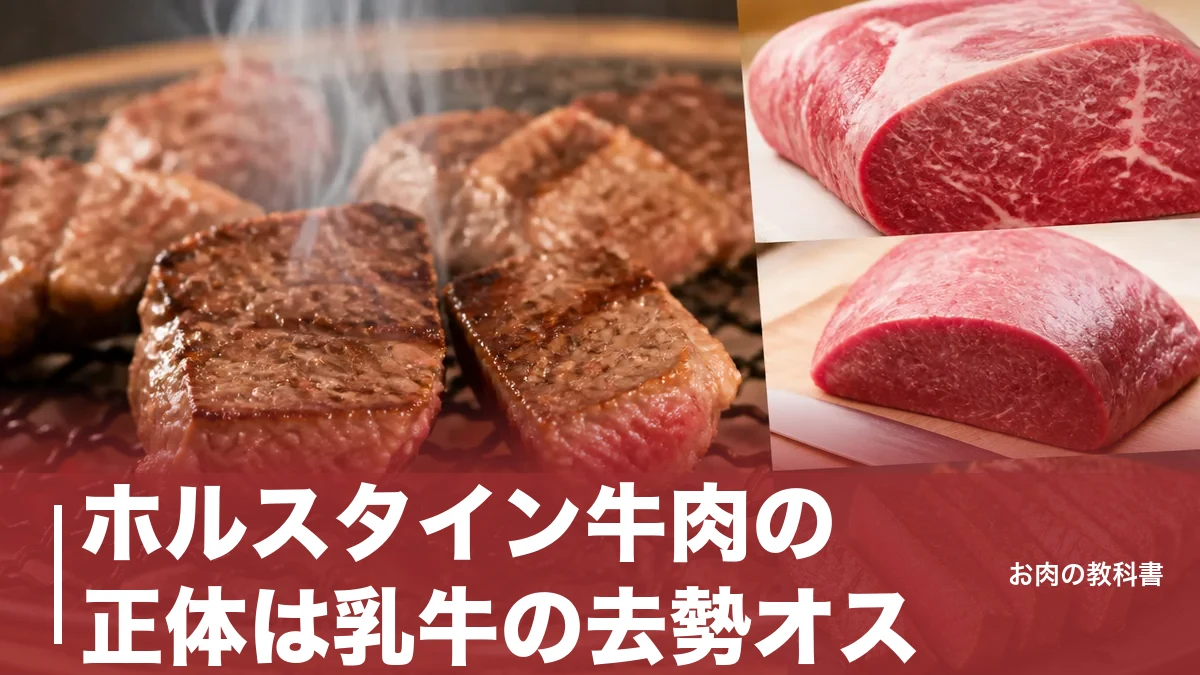 ホルスタイン牛肉の正体は乳牛の去勢オス｜もも赤身130kcalと格付B−2の理由のアイキャッチ画像
