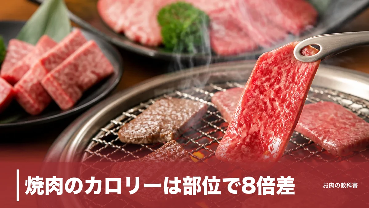 焼肉のカロリーは部位で8倍差｜カルビ472kcalとセンマイ57kcalを成分表で比較のアイキャッチ画像