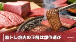 筋トレ焼肉の正解は部位選び｜ヒレ20.5gとカルビ11gのタンパク質差を成分表で解説のアイキャッチ画像