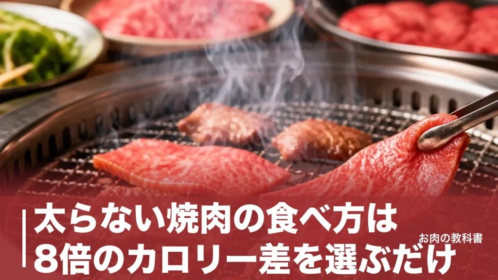 太らない焼肉の食べ方は8倍のカロリー差を選ぶだけ｜部位・順番・タレを数値で解説のアイキャッチ画像