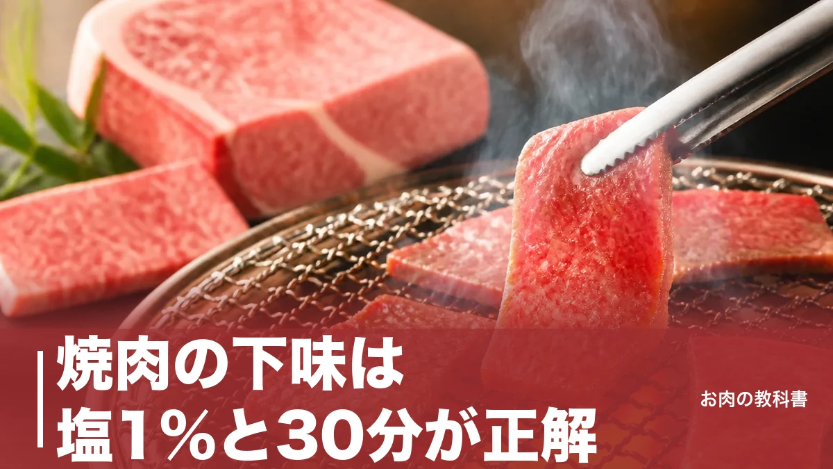 焼肉の下味は塩1%と30分が正解｜漬けすぎで硬くなる境界線を科学で解説のアイキャッチ画像