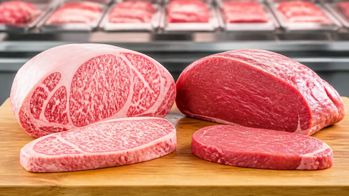「国産牛」の看板の裏にいる乳用種と交雑種の解説画像