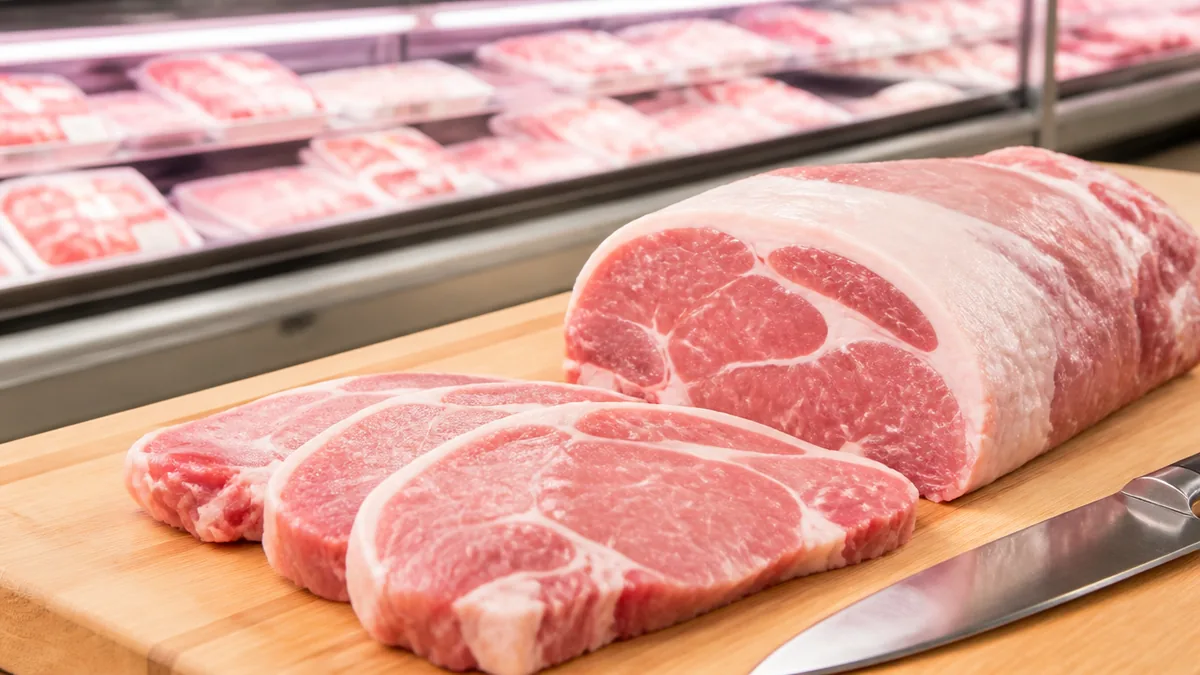 三元豚を売り場で見分ける、豚肉コーナーの正解の解説画像