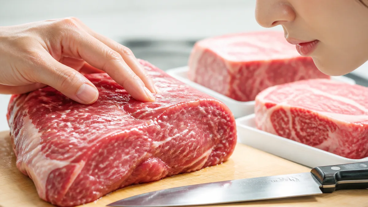 牛肉が腐ってるかの見分け方は「触感→におい→色」の3ステップの解説画像